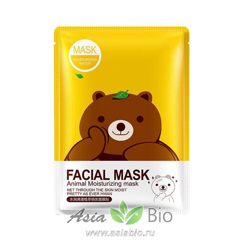 ( 8487) Маска тканевая на лицо  с эссенцией зеленого чая " Bioaqua"