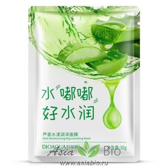 ( 1413 ) Маска тканевая  на лицо " Bioaqua" с алоэ вера - увлажнение