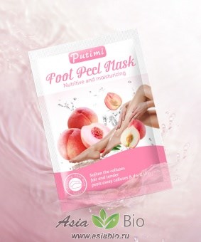 Педикюрные носочки " PUTIMI EXFOLIATING FOOT MASK " c экстрактом персика