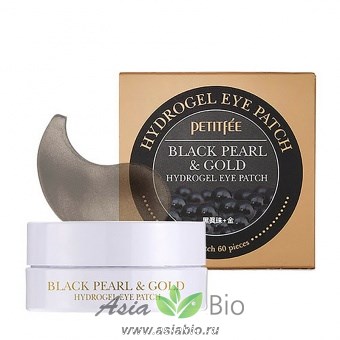 (78109) Хит - продаж - Гидрогелевые патчи для лифтинга кожи вокруг глаз с черным жемчугом и золотом " PETITFEE Black Pearl & Gold Hydrogel Eye Patch"