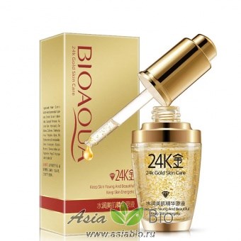 ( 0887 ) Сыворотка для лица " 24K Gold - Bioaqua" с частицами 24к золота и гиалуроновой кислотой - лифтинг -эффект