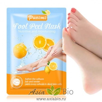 Педикюрные носочки " PUTIMI EXFOLIATING FOOT MASK " c экстрактом апельсина