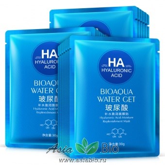 (3962) Маска тканевая на лицо " BIOAQUA " с гиалуроновой кислотой для лица- упругость коже, увлажнение
