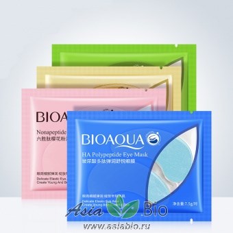 (90102) Патчи для глаз " Bioaqua Nonapeptide Sakura " с японской вишней - от отечности, от темных кругов