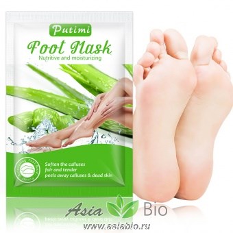 Педикюрные носочки " PUTIMI EXFOLIATING FOOT MASK " c экстрактом алоэ